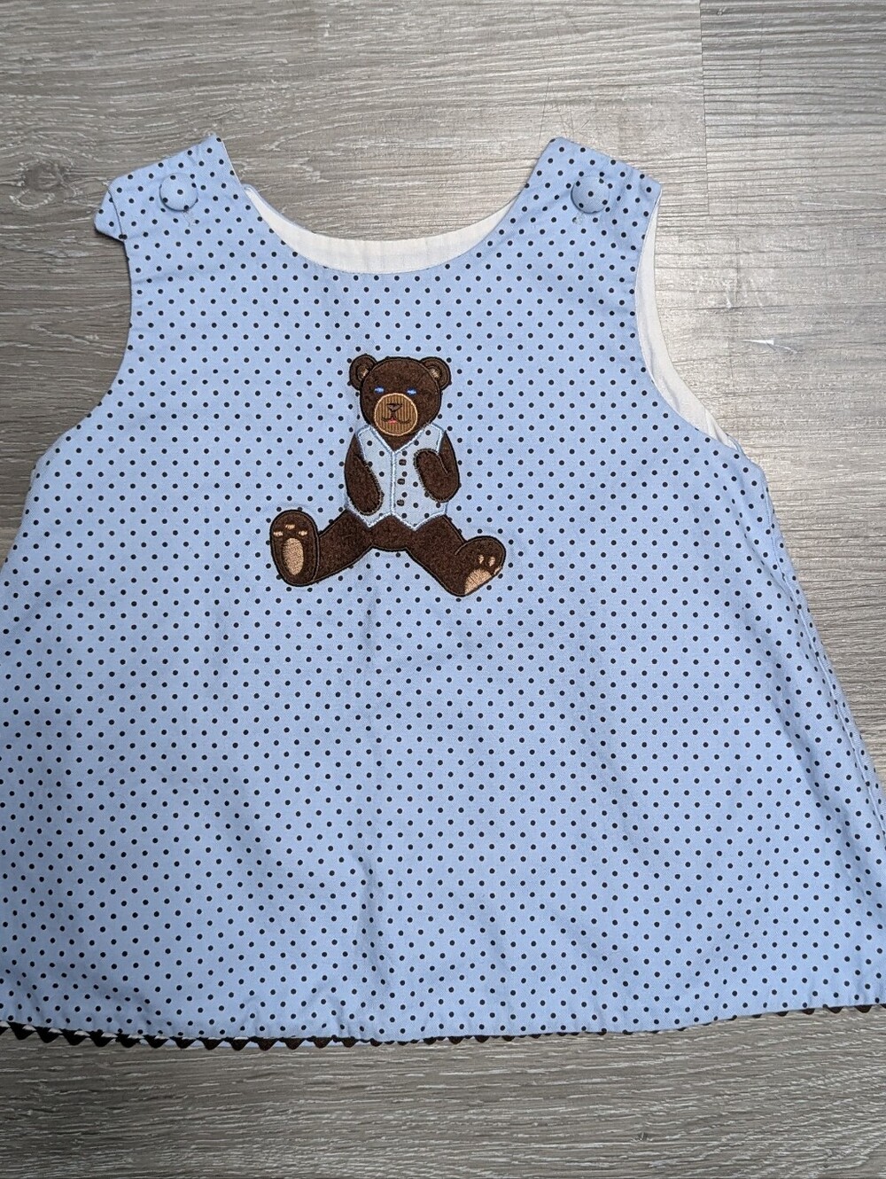 Glorimont Baby Dress Teddy Bear Embroidery Size 12Mo